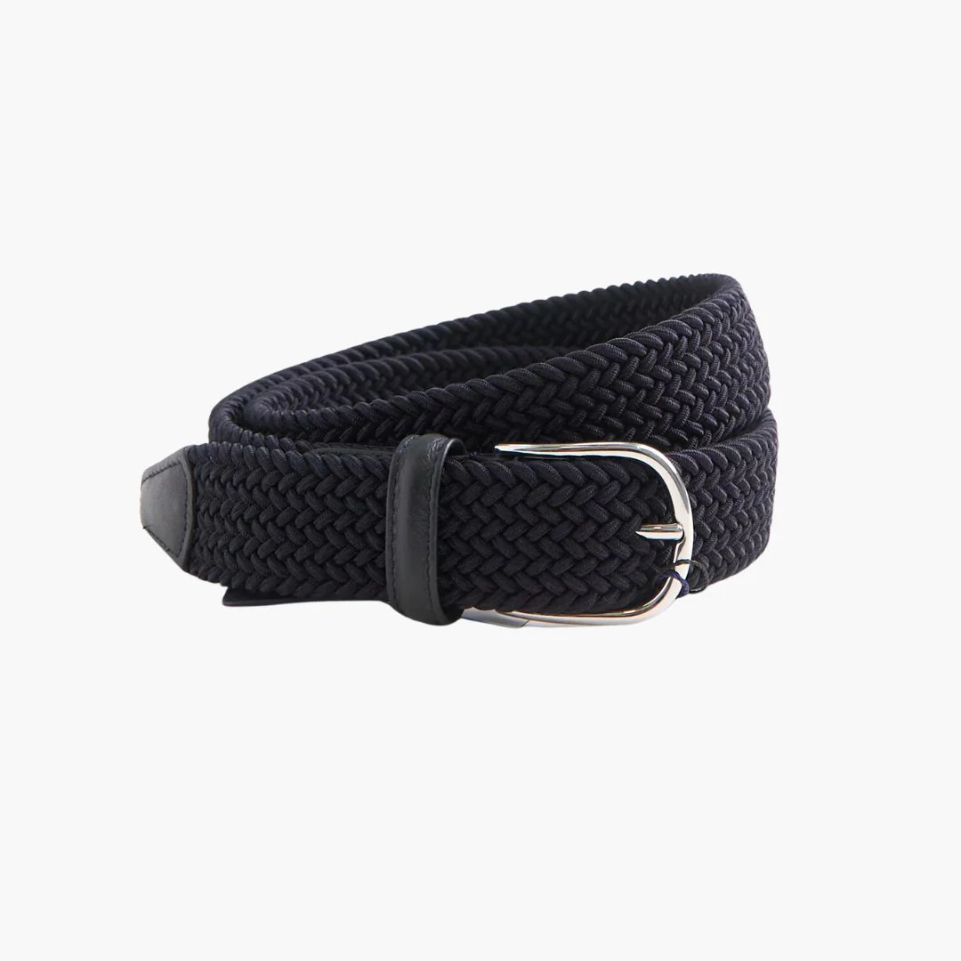 3.5cm Woven Elastic Belt (Navy + Black)