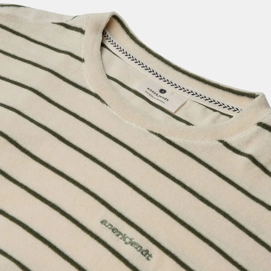 Akkikki S/S Frotte Stripe Tee (Olivine) - Image 2