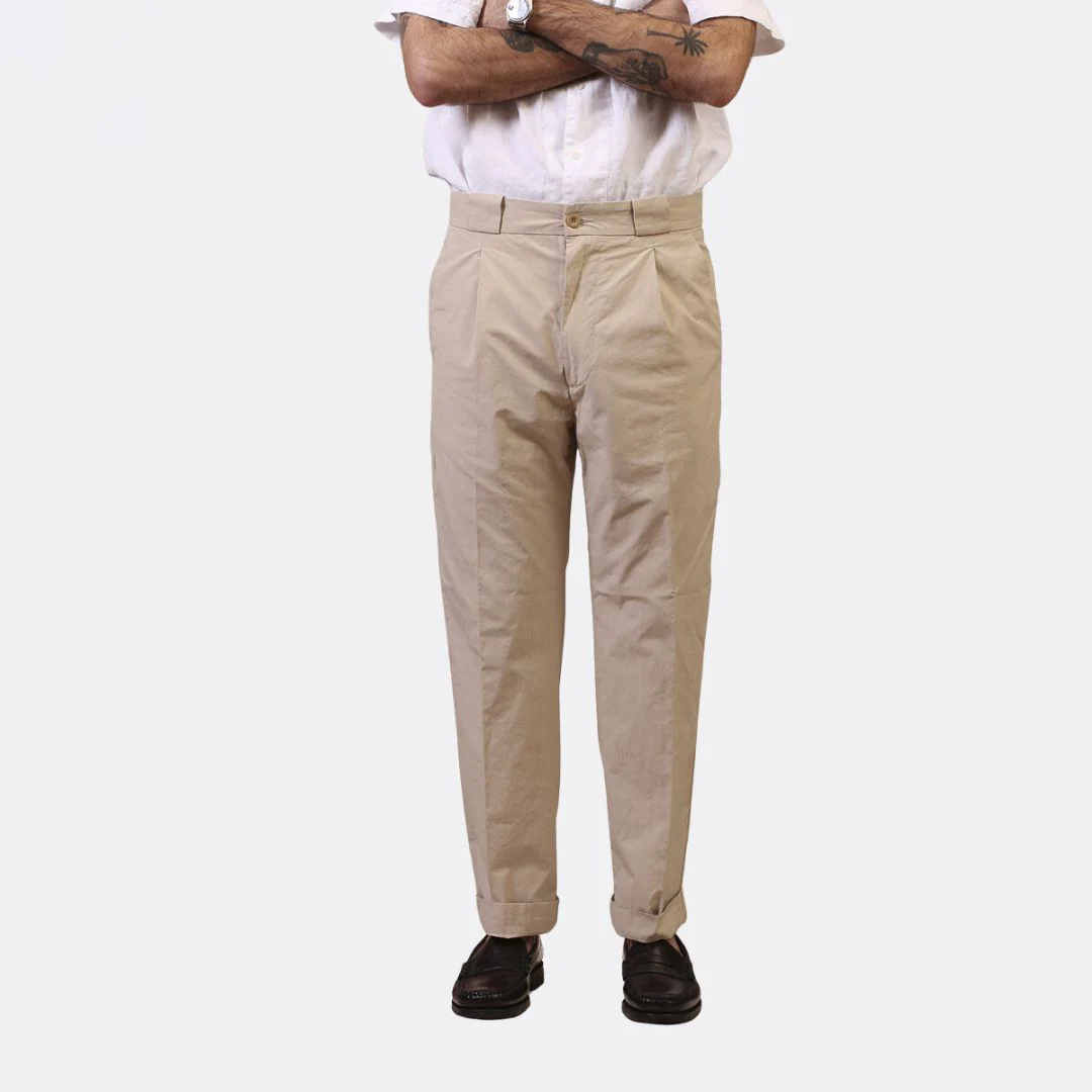 Amarillo 301 One Pleat Pants (Sand)