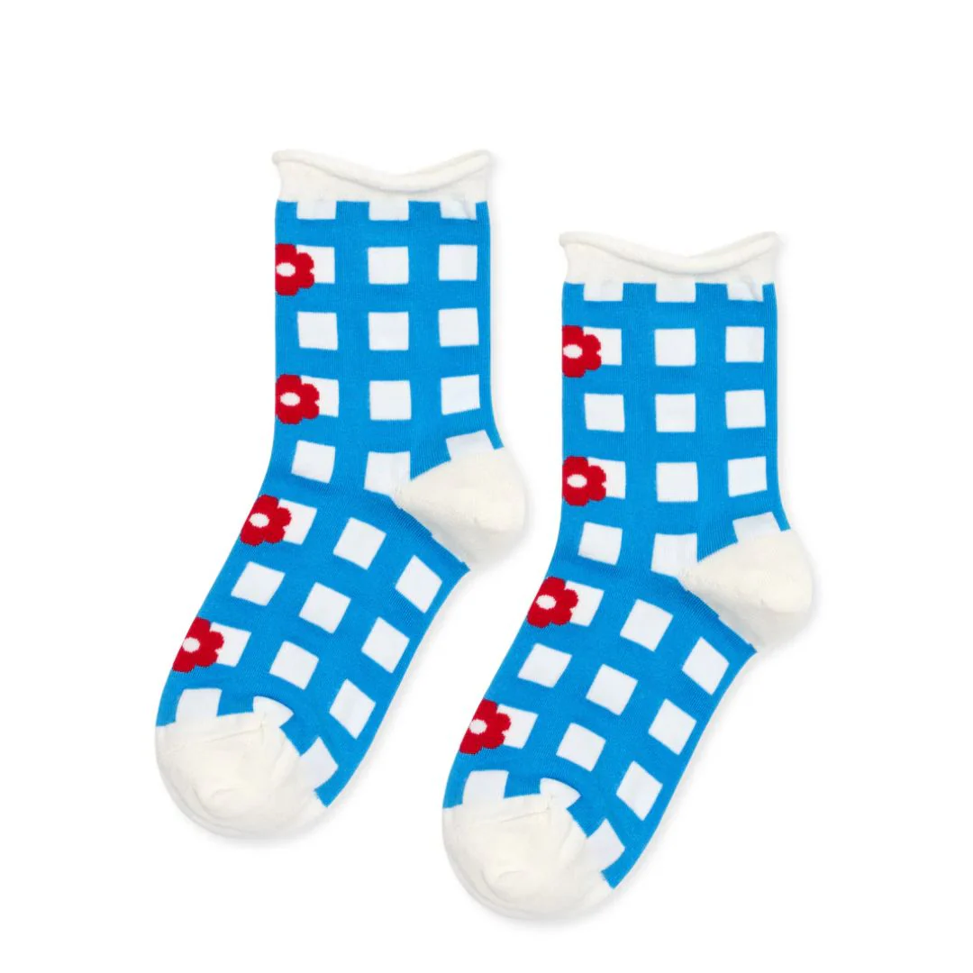 Bloem Crew Socks (Aqua)