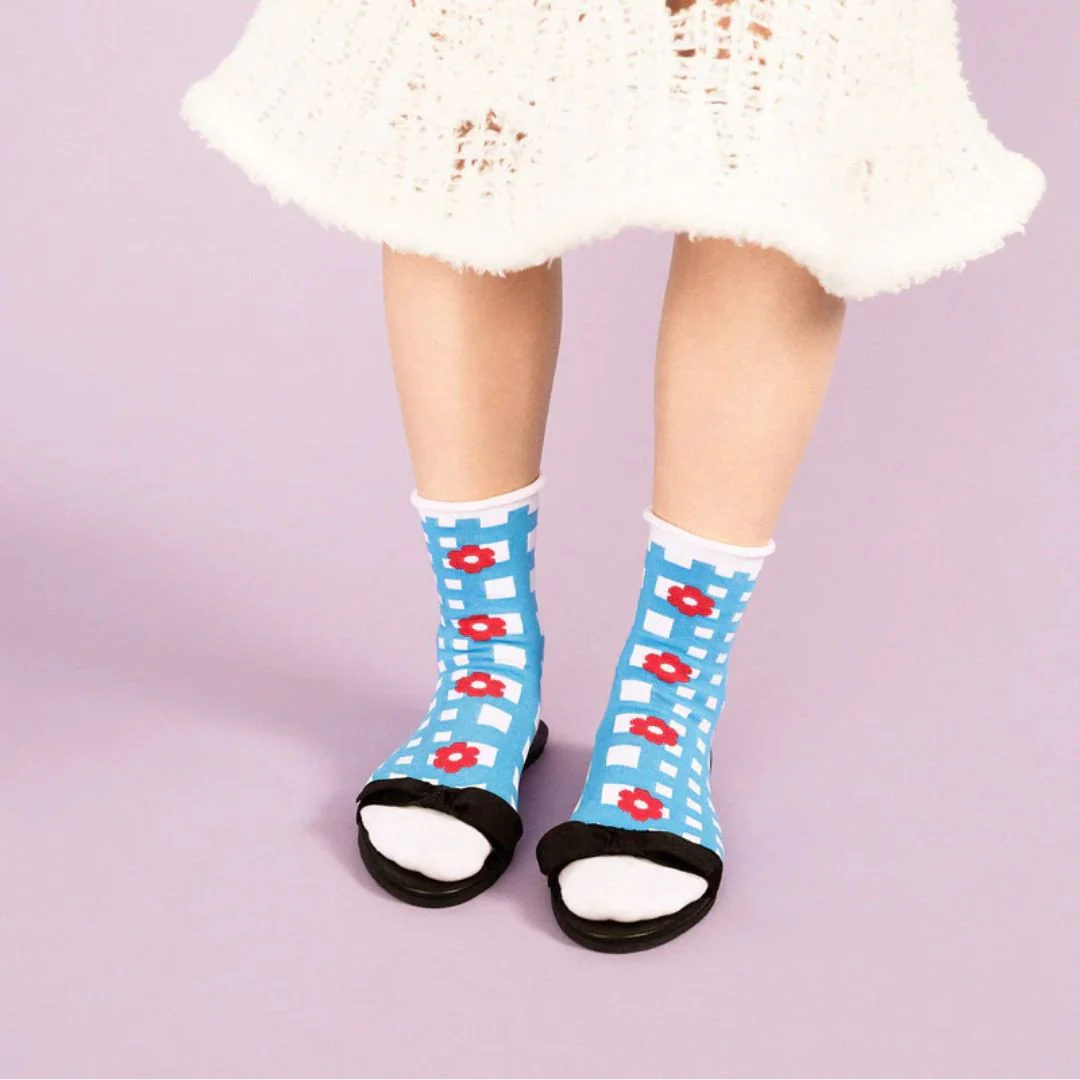 Bloem Crew Socks (Aqua) - Image 2