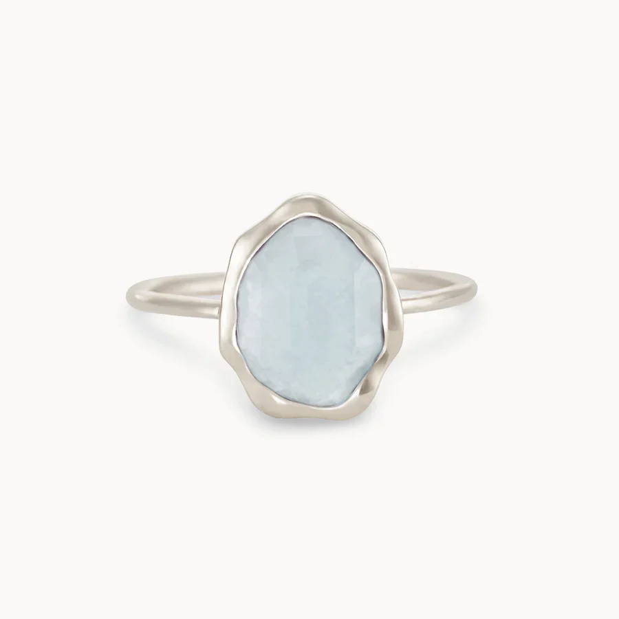 Blue Chalcedony Mood Ring (Silver)