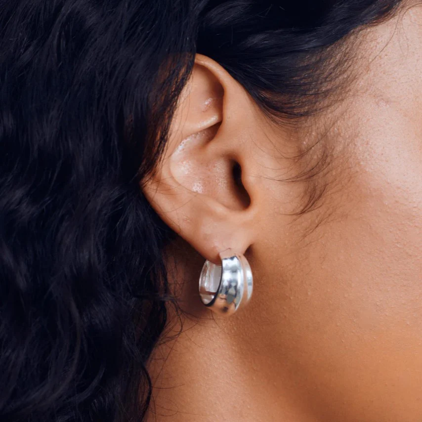 Bodie Hoop Earrings (Silver) - Image 2