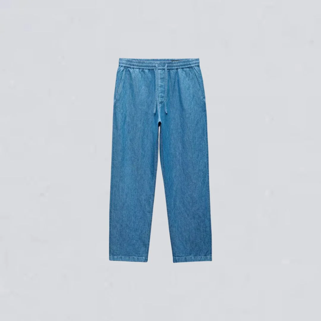Bradford Denim Drawstring Pant (Light Indigo) - Image 2