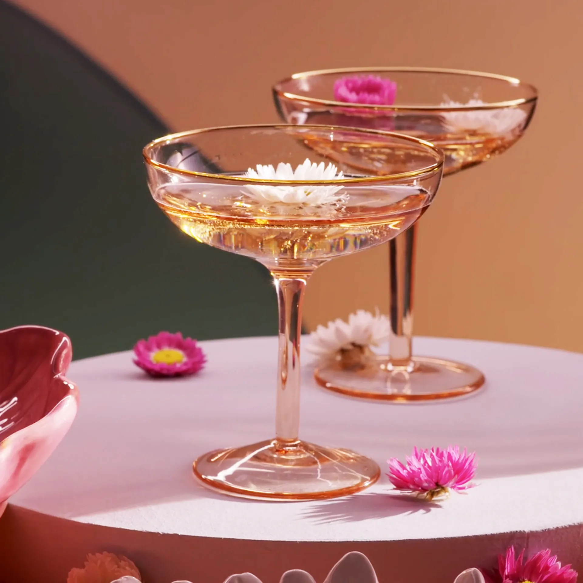 Champagne Coupe Glasses | Set of 2 (Gold) - Image 3