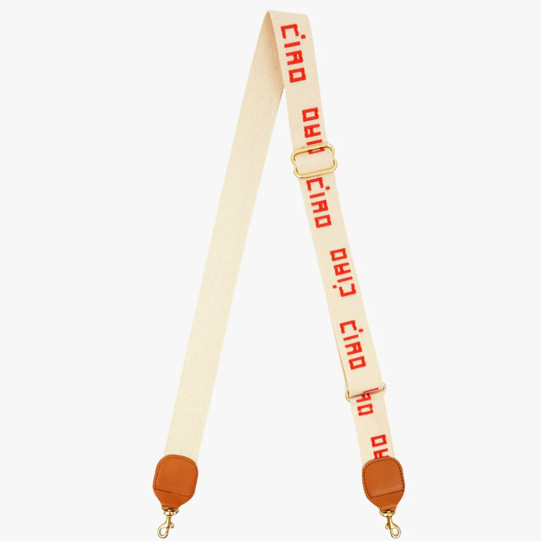 Ciao Adjustable Crossbody Strap (Natural + Poppy)