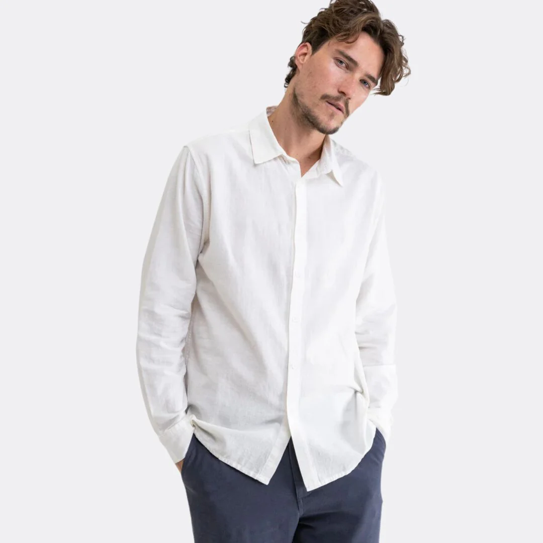 Classic Linen LS Shirt (Vintage White) - Image 2