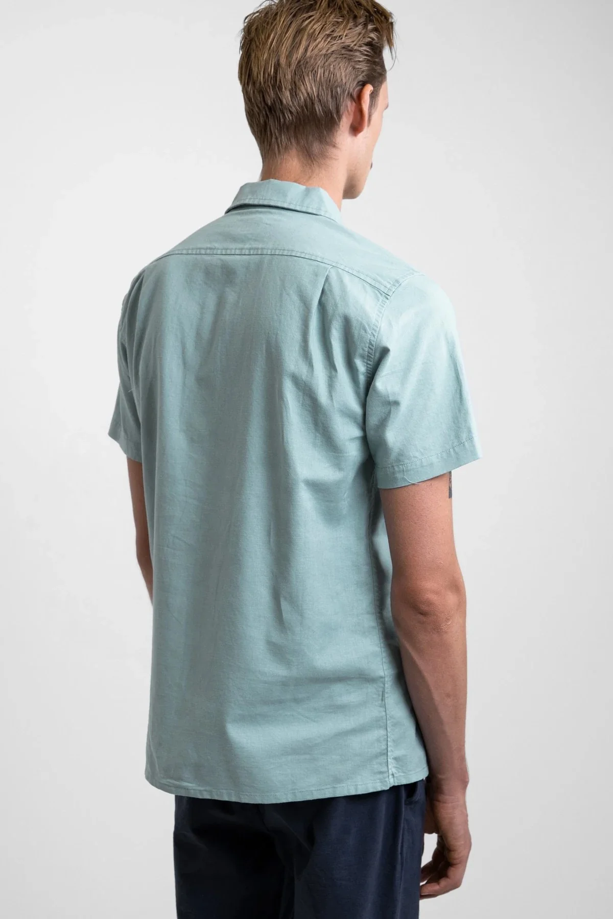 Classic Linen SS Shirt (Eucalyptus) - Image 4