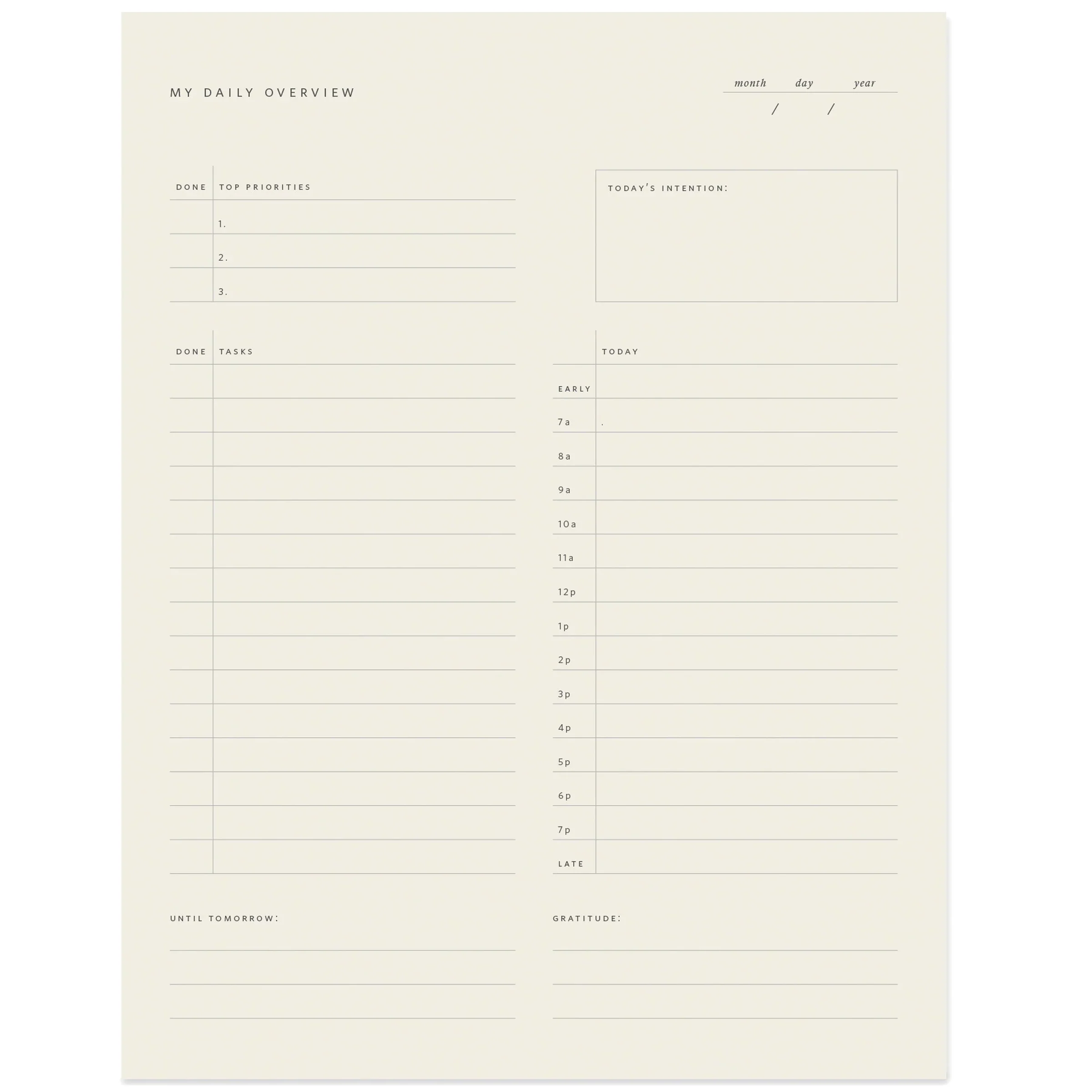 Daily Overview Notepad