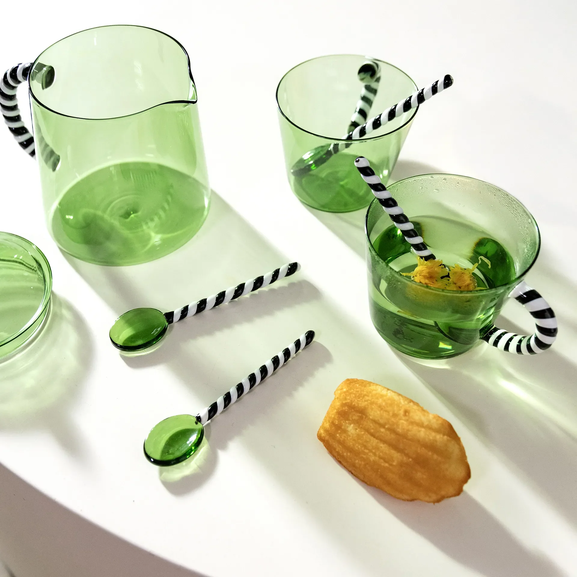 Duet Glass Spoon | Set of 4 (Green) - Image 4