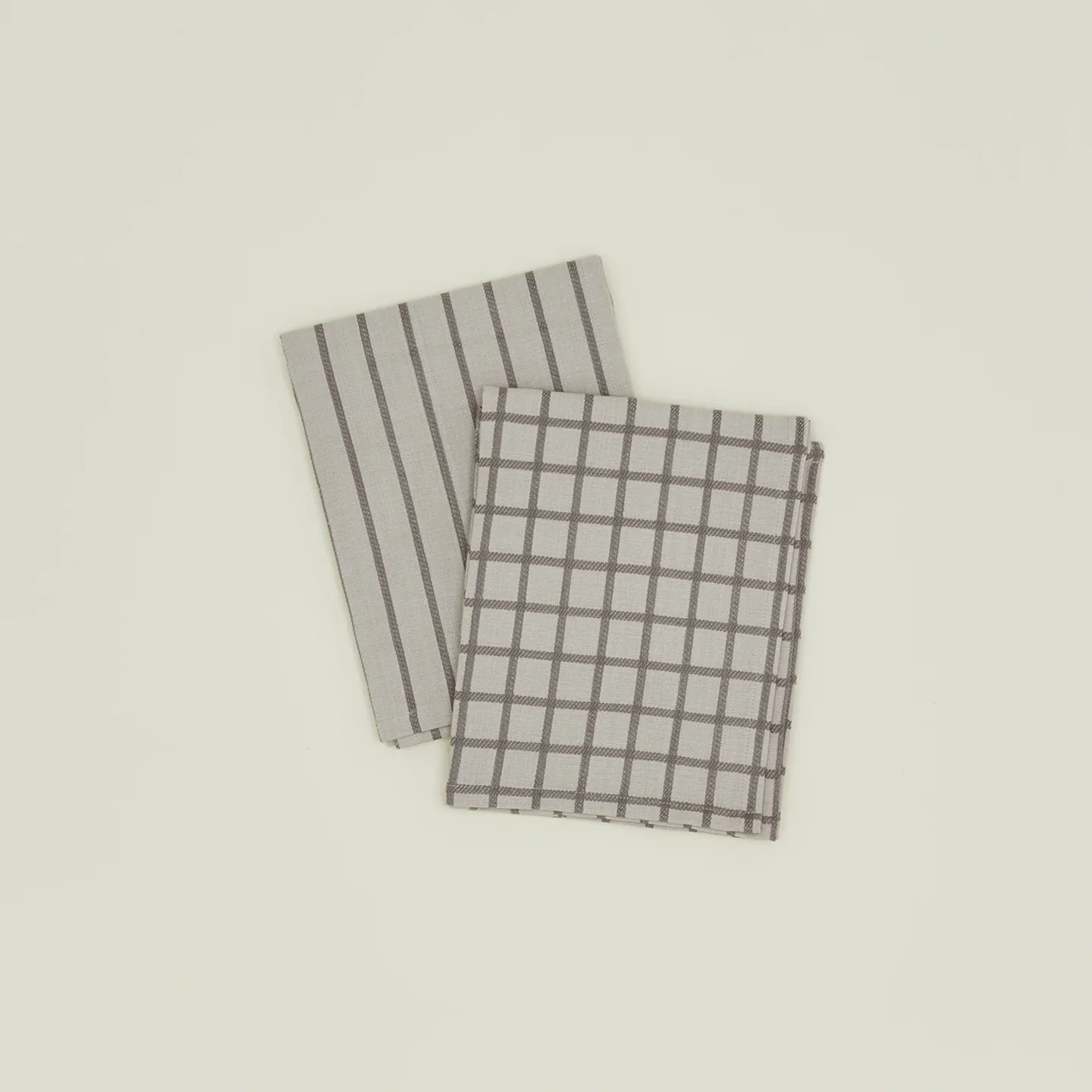 Essential Yarn Dyed Dish Towel | Set of 2 (Light Grey + Black) - Image 2