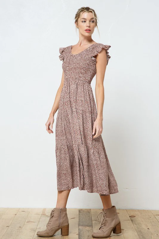 Floral Dress (Rust) - Image 3