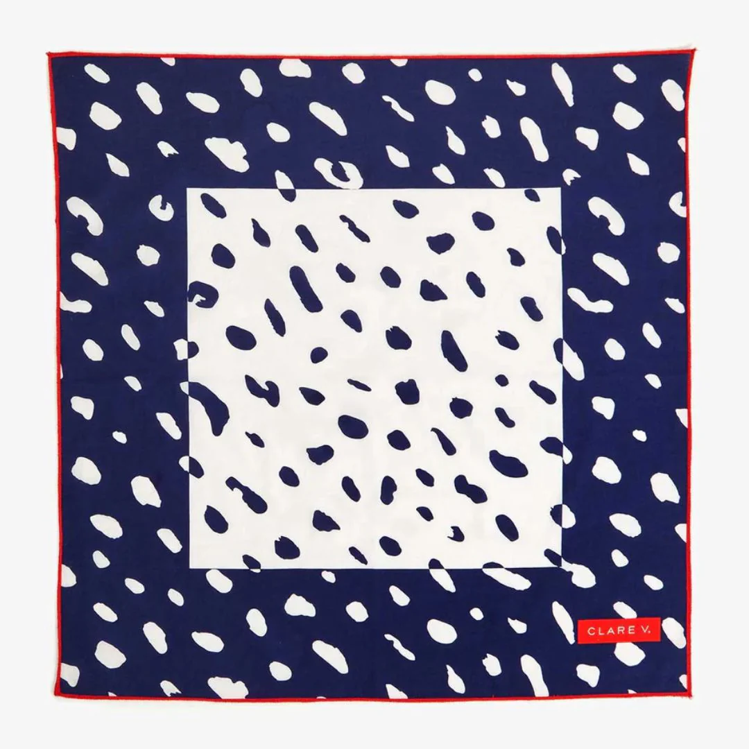 Jaguar Print Bandana (Navy + Cream)