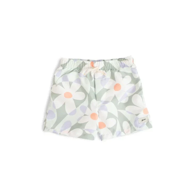 Kids Sage Daisy Trip Swim Trunk (Green)