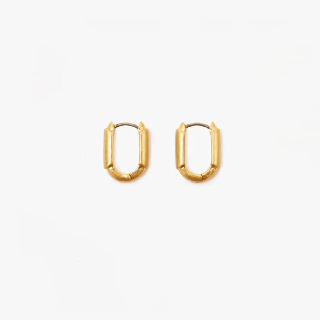 Le Link Huggie Earrings (Vintage Gold)