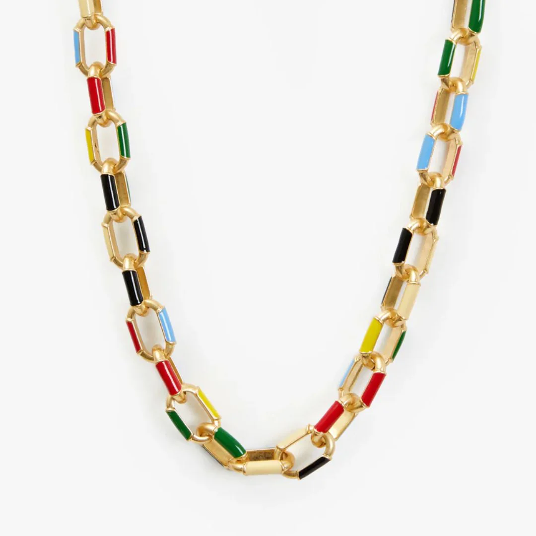 Le Link Necklace (Vintage Gold + Multi)