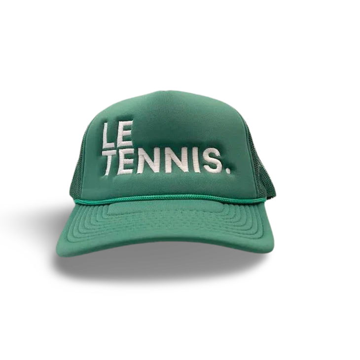 Le Tennis Hat Foam Round Brim Snapback (Kelly Green + LRG White Logo)