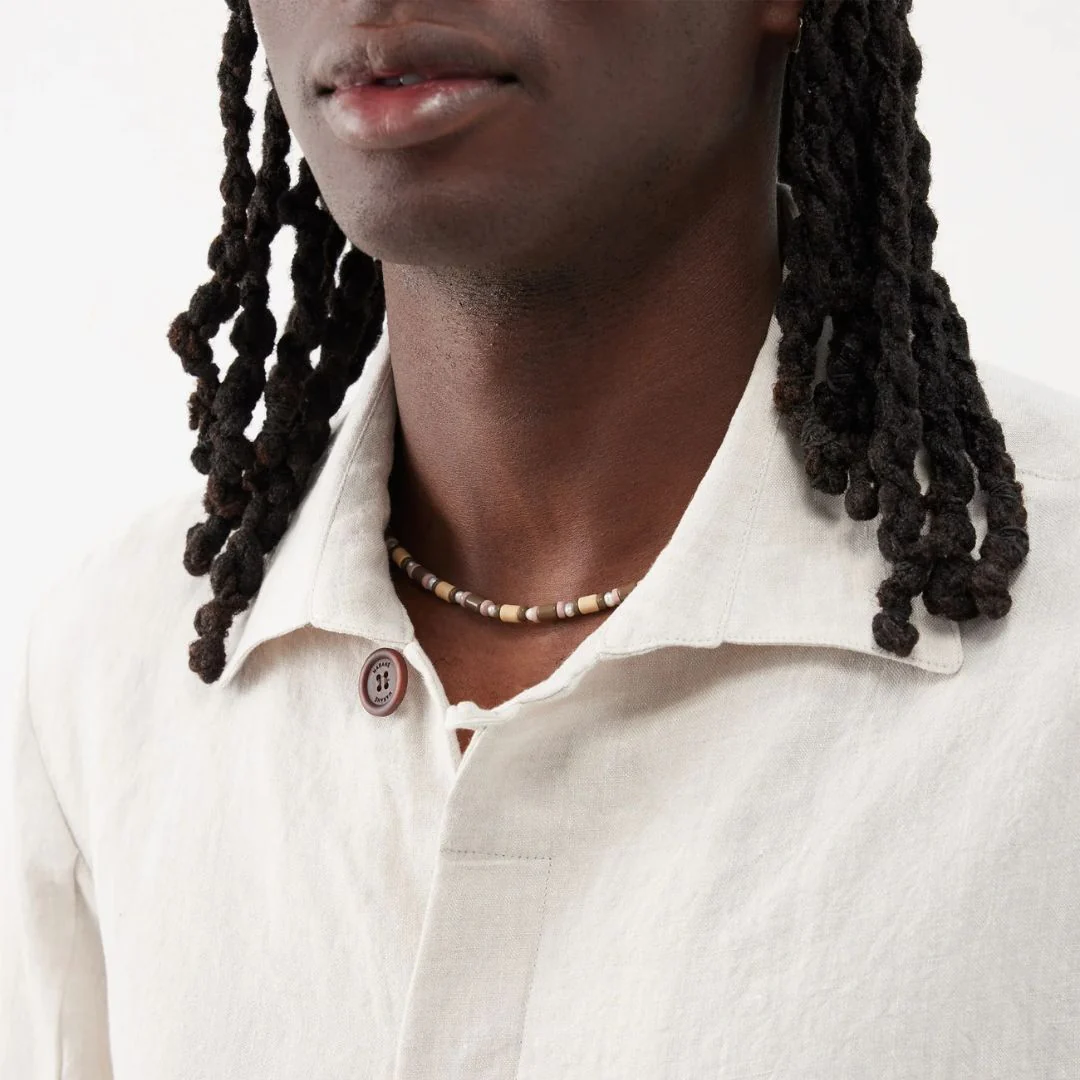 Linen Button Jacket (Beige) - Image 3
