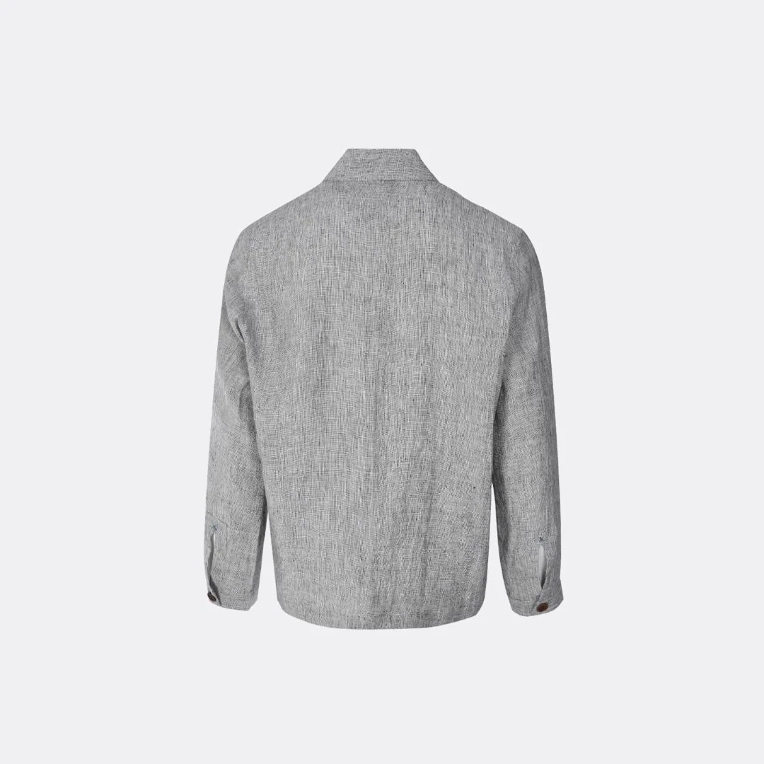 Linen Button Jacket (Grey Marl) - Image 2