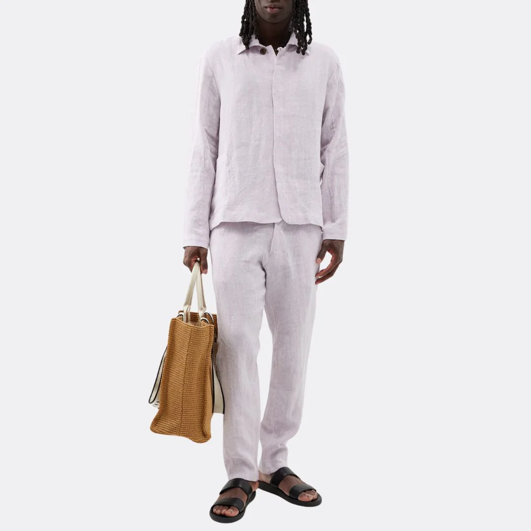 Linen Button Jacket (Lavender) - Image 4