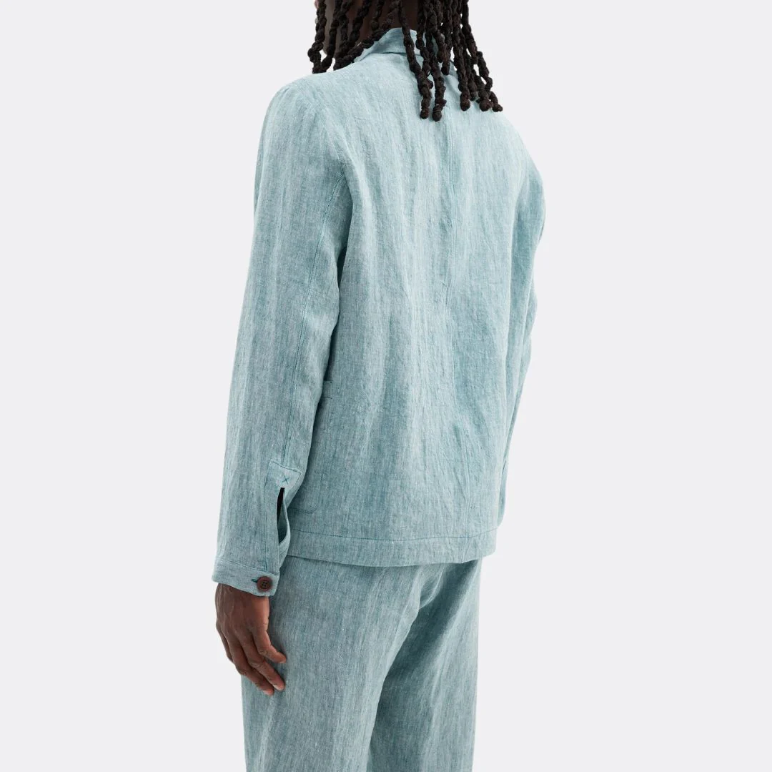 Linen Button Jacket (Marane Blue) - Image 2