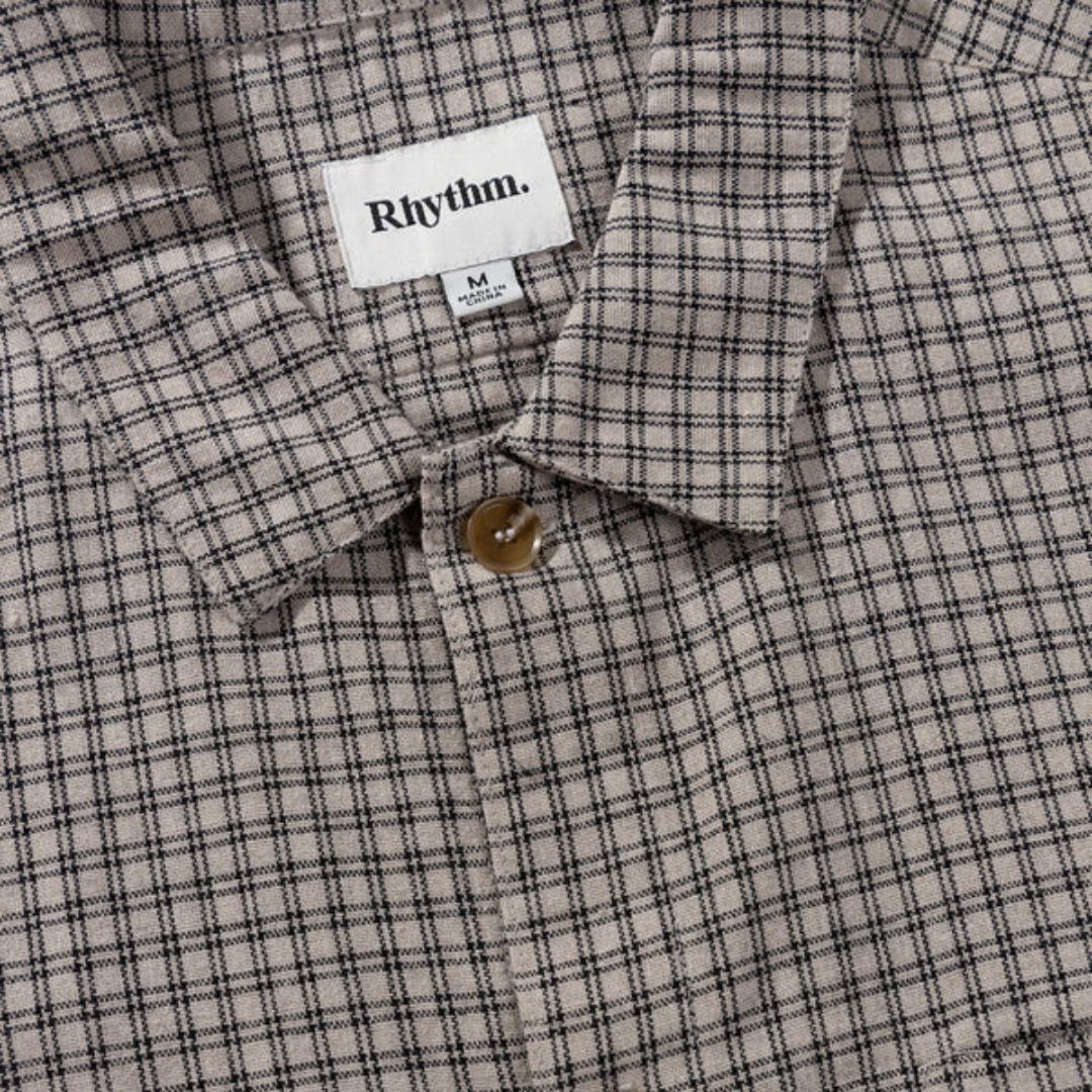 Linen Check SS Shirt (Sand) - Image 3