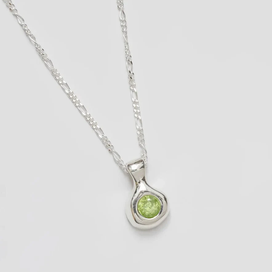 Liv Necklace (Green + Silver)