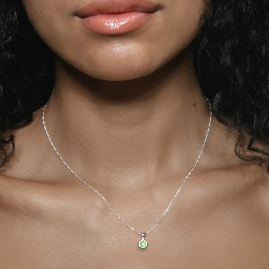 Liv Necklace (Green + Silver) - Image 3