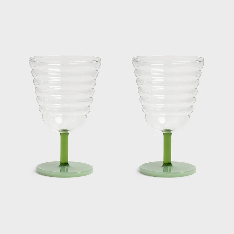 Mingle Goblet Glasses | Set of 2 (Green)
