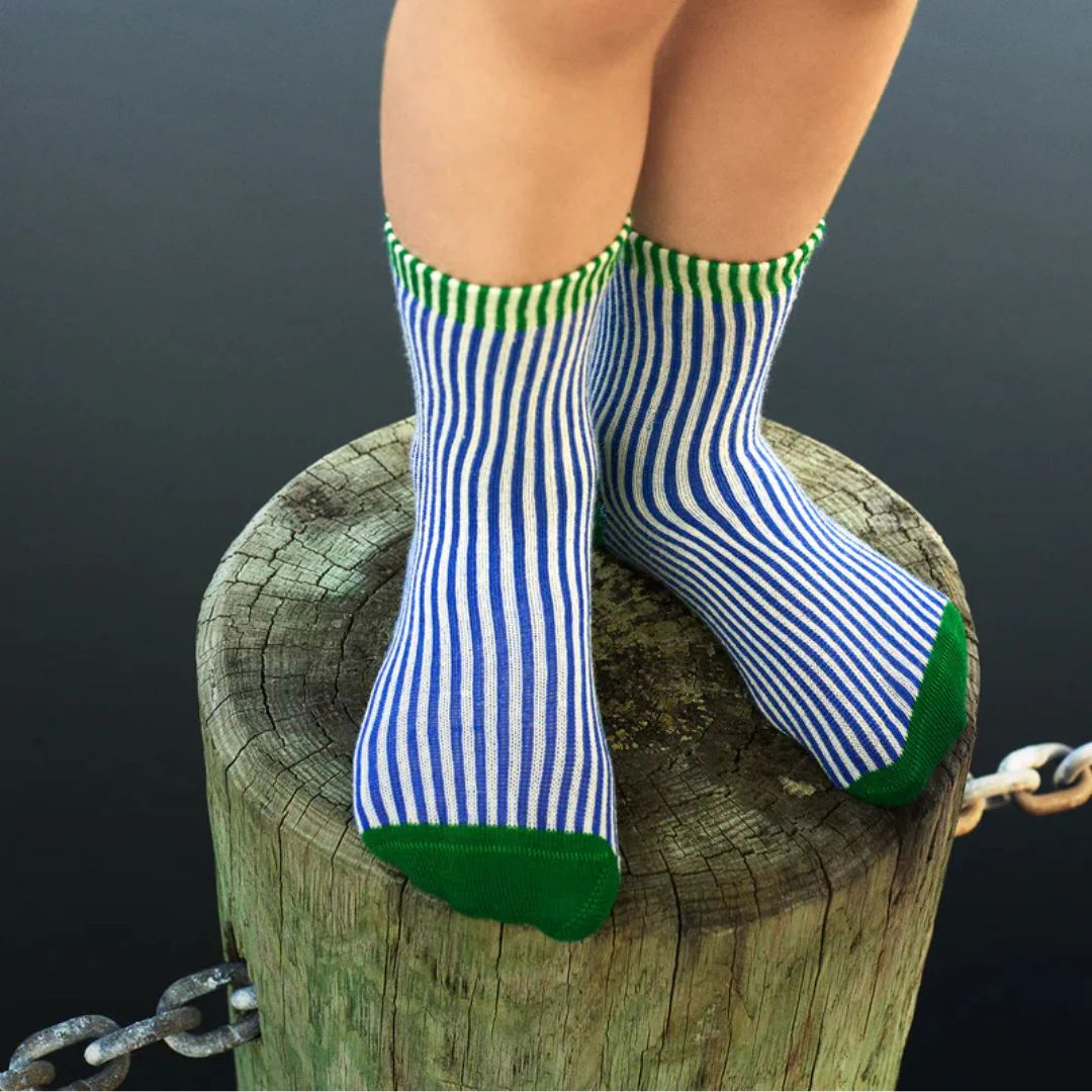Mini Umbrella Crew Socks (Cobalt) - Image 2