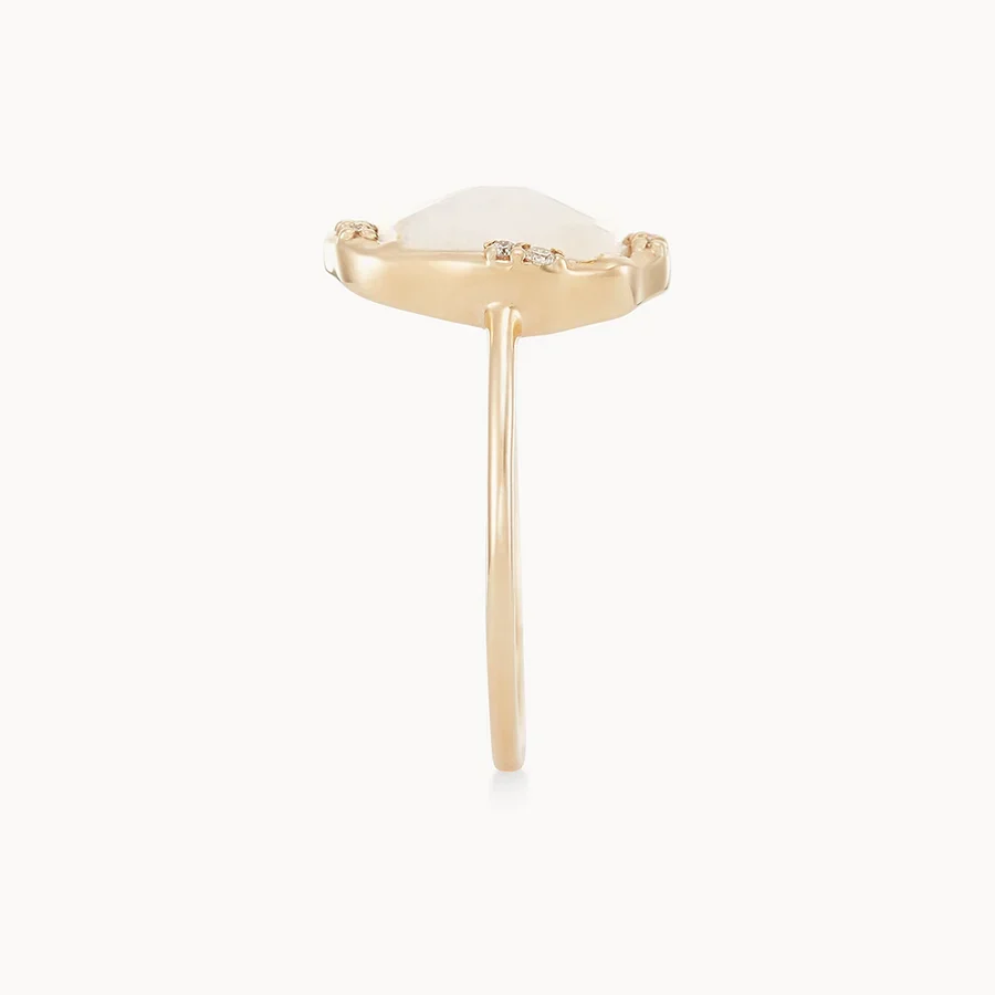 Moonstone Mood Ring (14K Gold) - Image 3