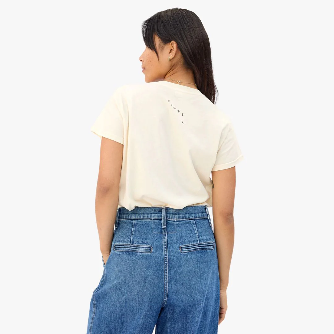 "Oui" Classic Tee (Cream + Black) - Image 2