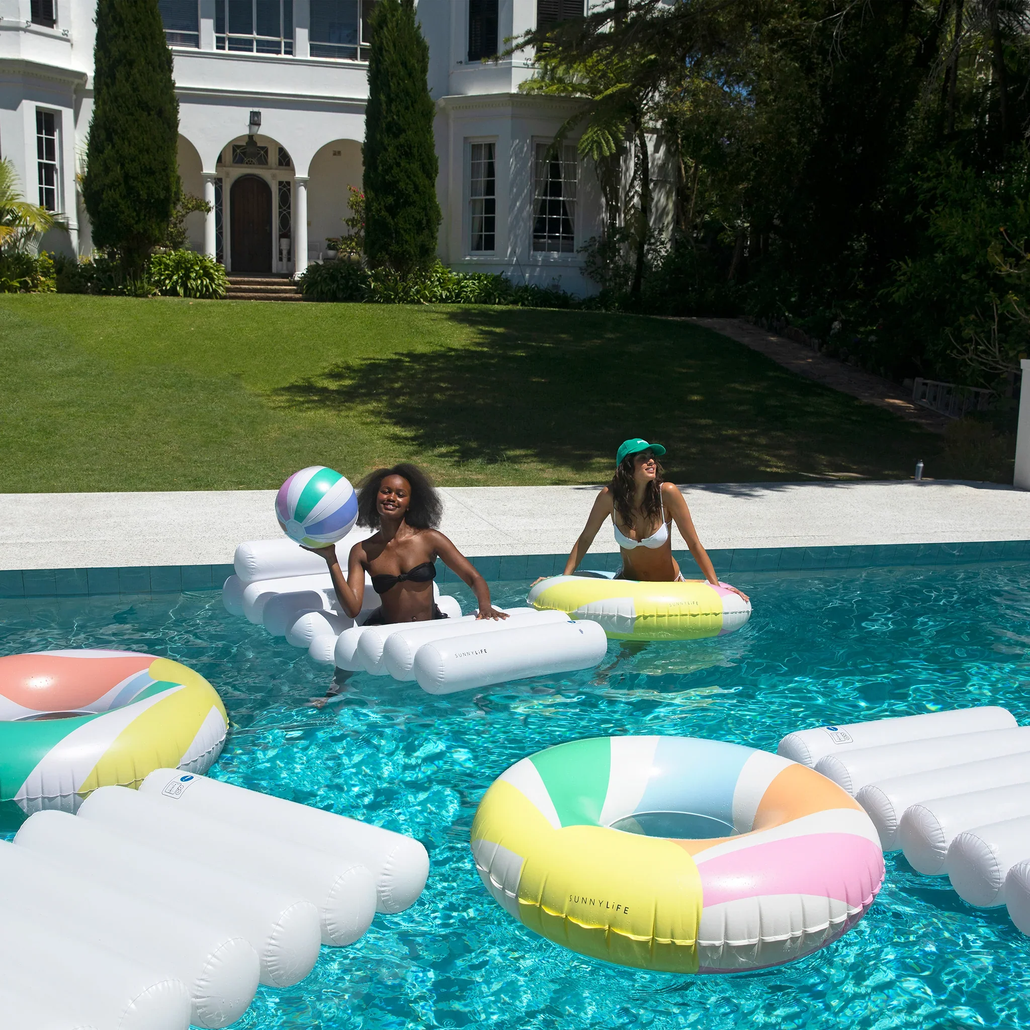 Pool Side Inflatable Beach Ball (Pastel Gelato) - Image 3