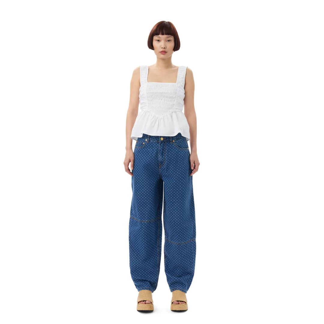 Poplin Smock Strap Top (Bright White)