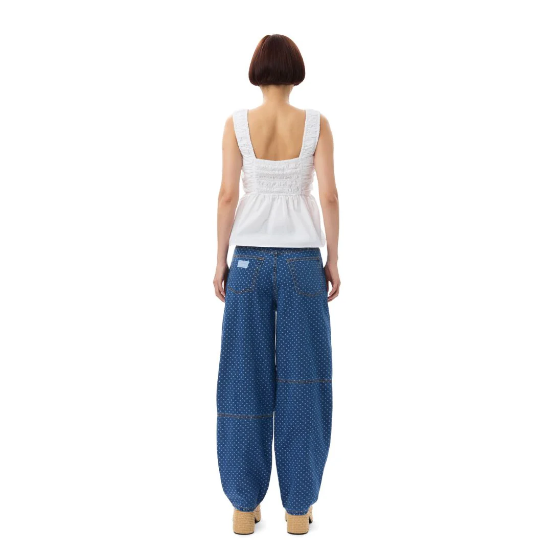 Poplin Smock Strap Top (Bright White) - Image 3