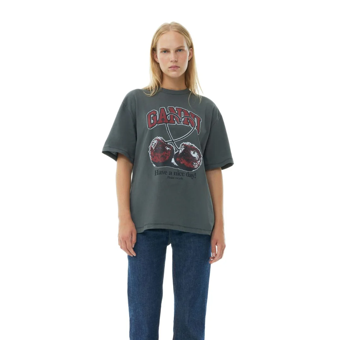 Relaxed Cherry T-Shirt (Volcanic Ash) - Image 4