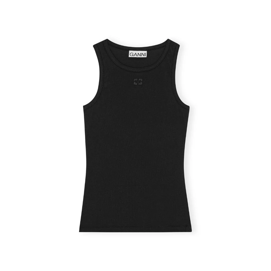 Rib Tank Top (Black) - Image 2