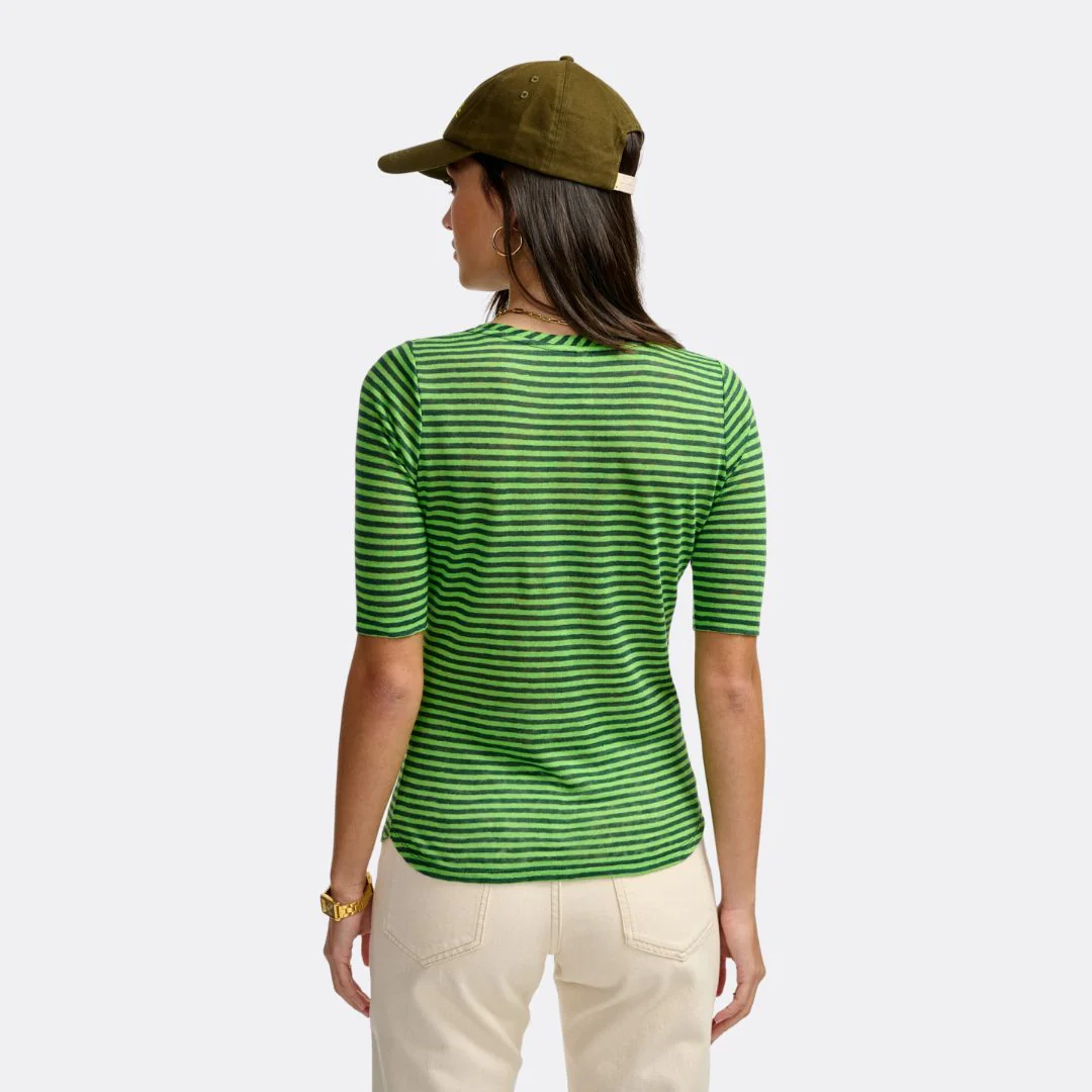 Seas Linen T-Shirt (Stripe B) - Image 2