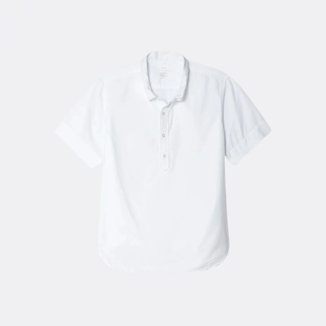 Short Sleeve Popover Oxford Shirt (White)