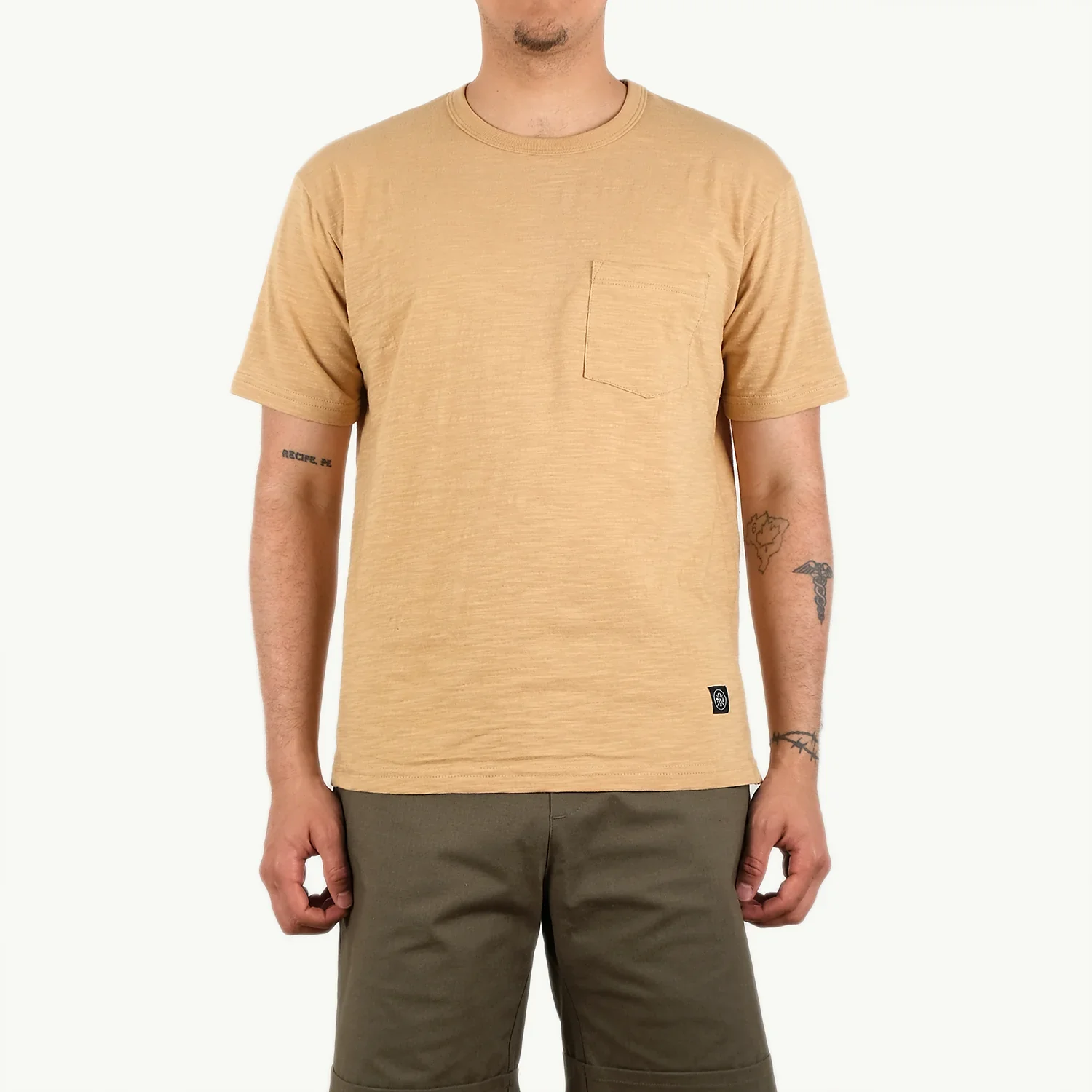 Slub S/S Pocket T-Shirt (Sand) - Image 2
