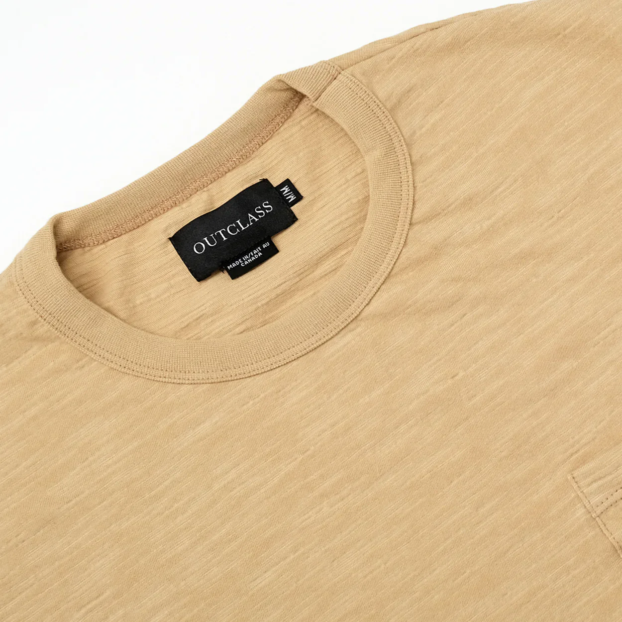Slub S/S Pocket T-Shirt (Sand) - Image 3