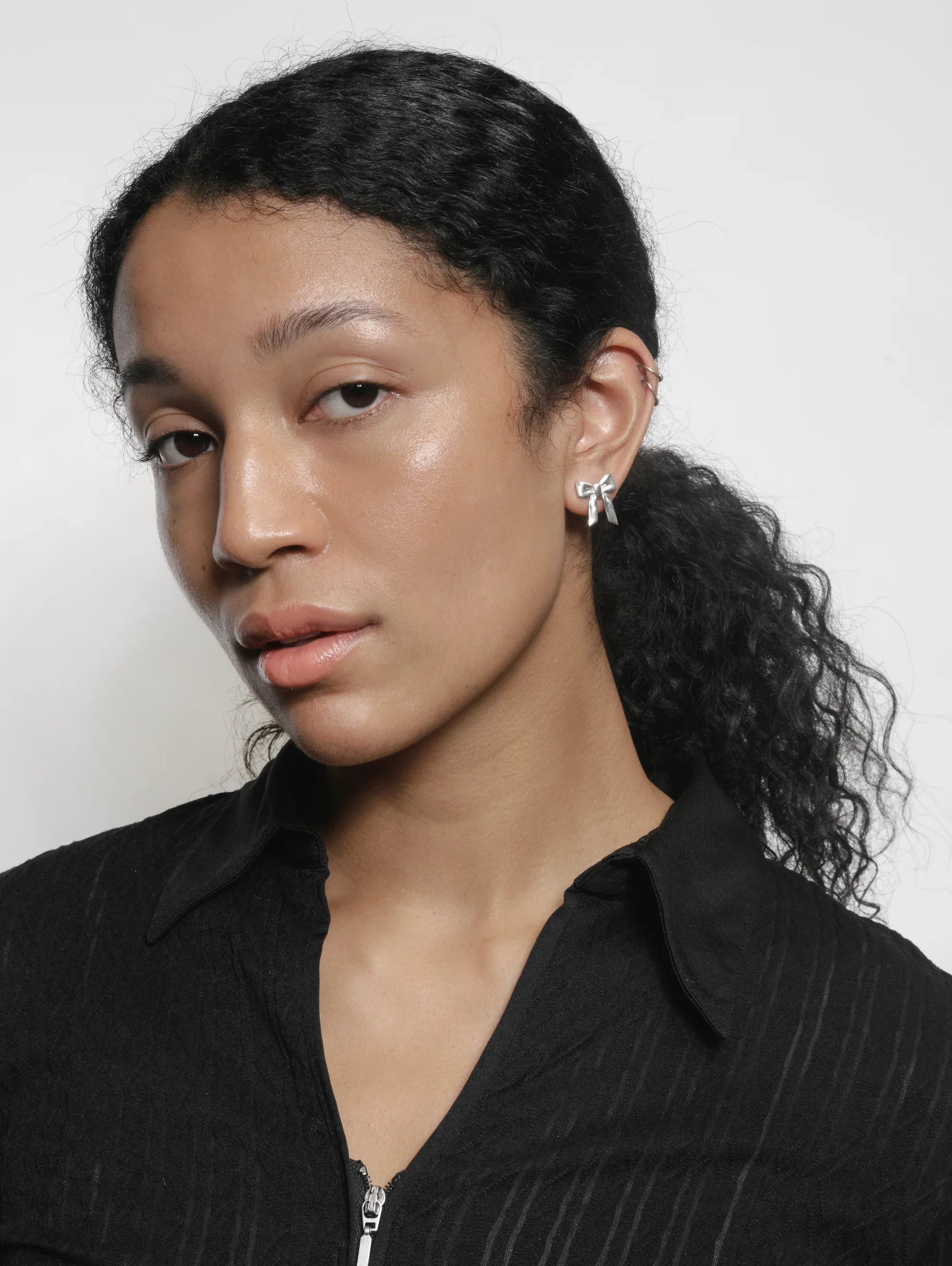 Small Ruby Studs (Silver) - Image 3