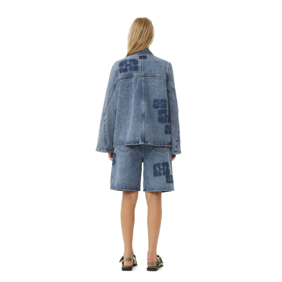 Stone Patch Denim Jacket (Mid Stone Blue) - Image 3