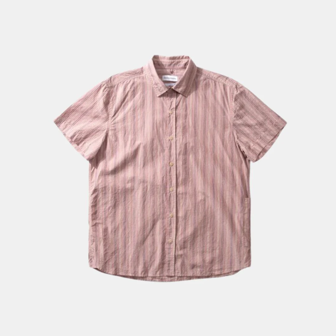Stripe Short Sleeve Shirt (Plum)