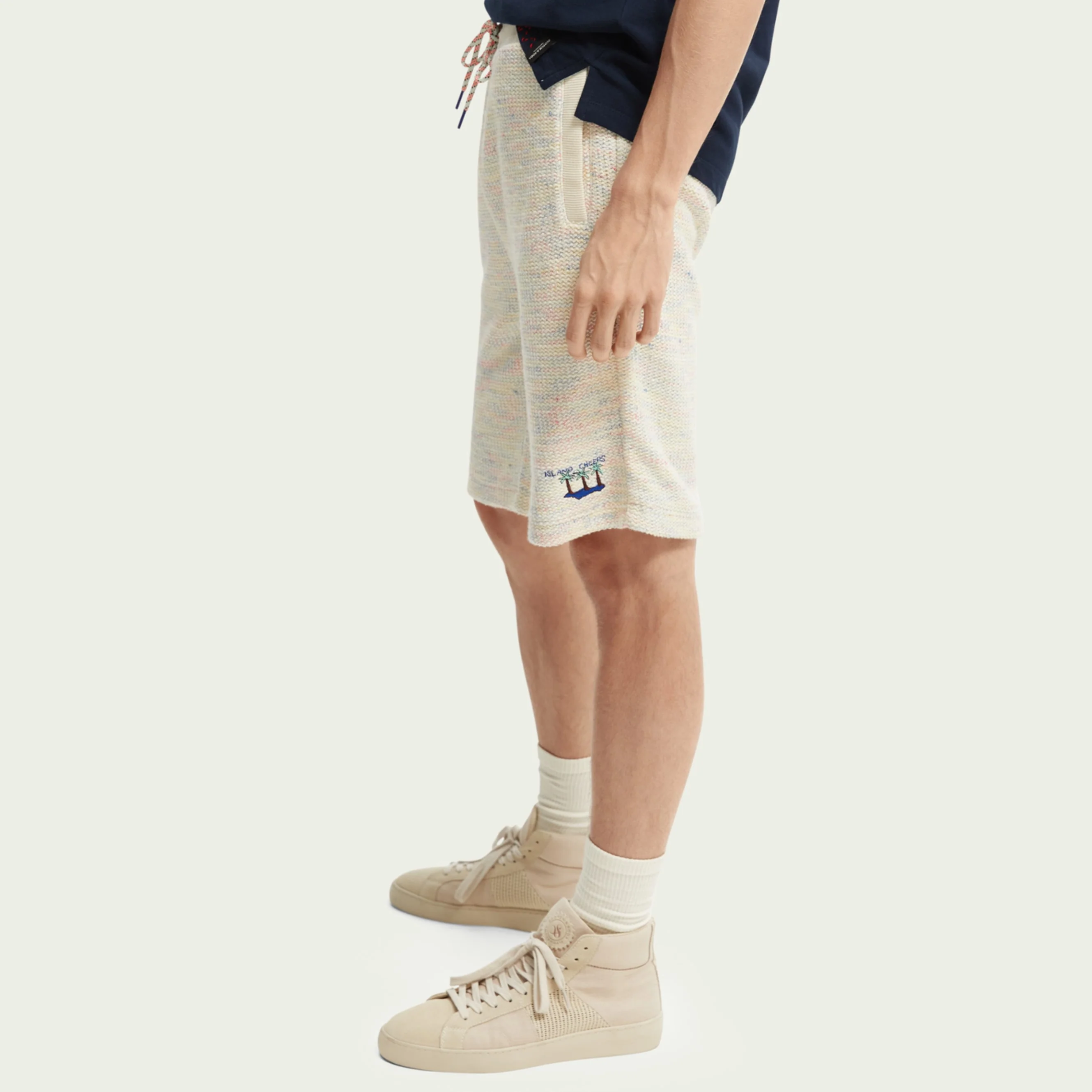 Structured Felpa Sweat Shorts (Blue Melange) - Image 3