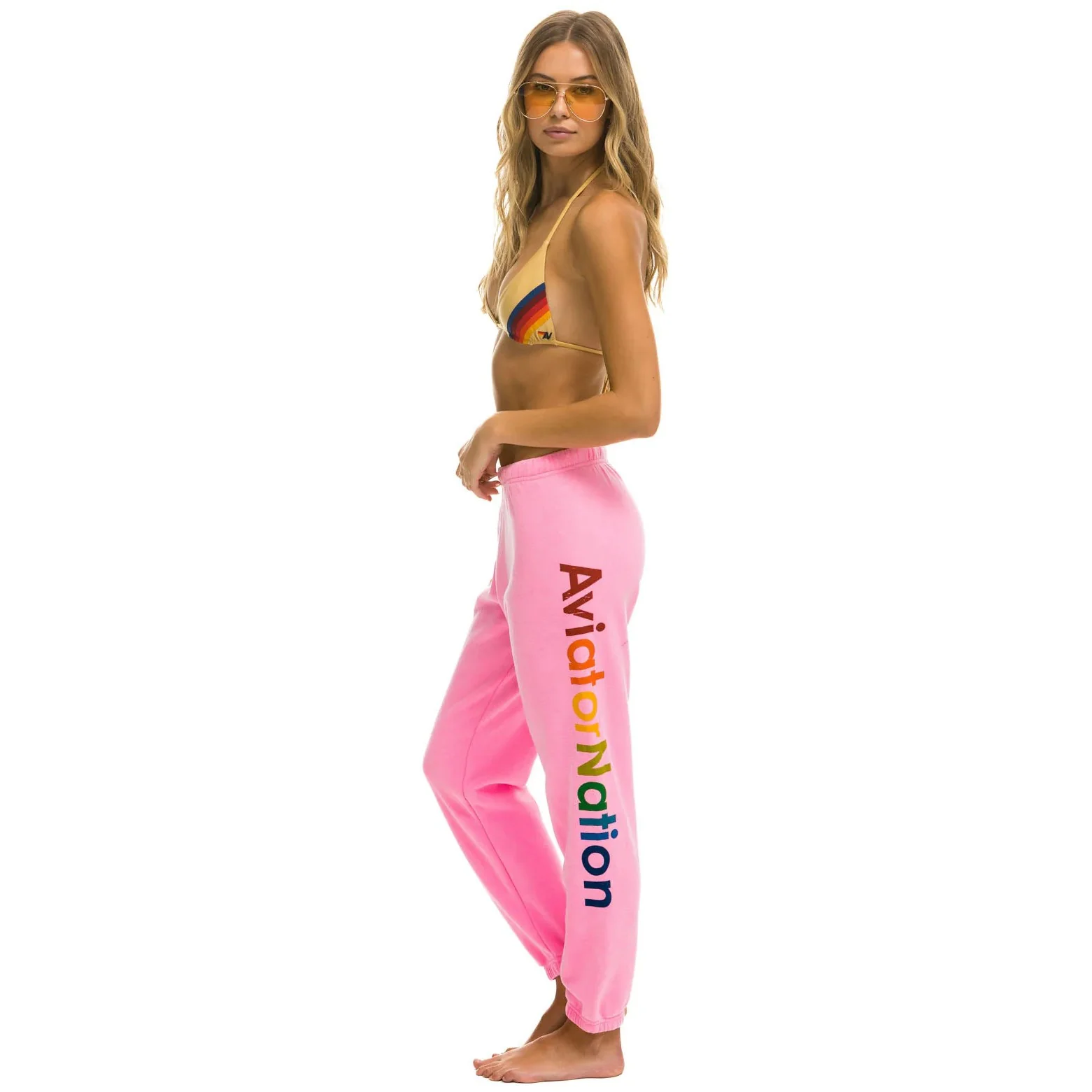 Aviator Nation Logo Sweatpants (Neon Pink)