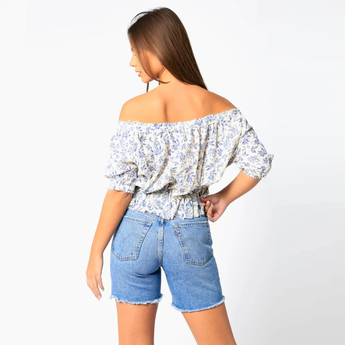 Button Up Blouse (Blue) - Image 3