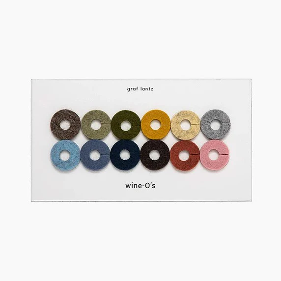 Wine-O's Merino Wool Felt Round Wine Markers (Ikebana)